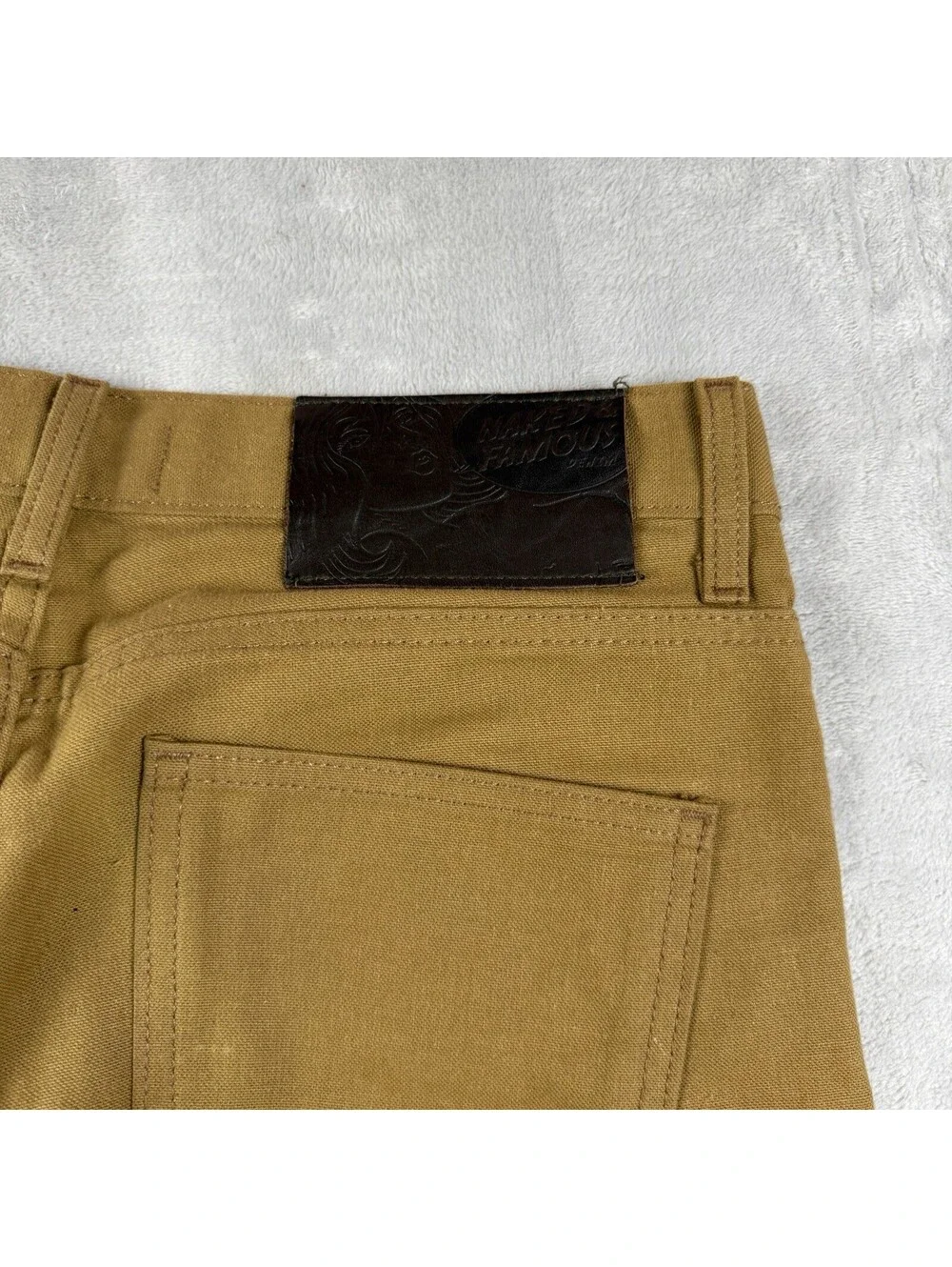 Naked & Famous Denim Men’s Duck Canvas Selvedge Pants Brown Size 31 Button Fly